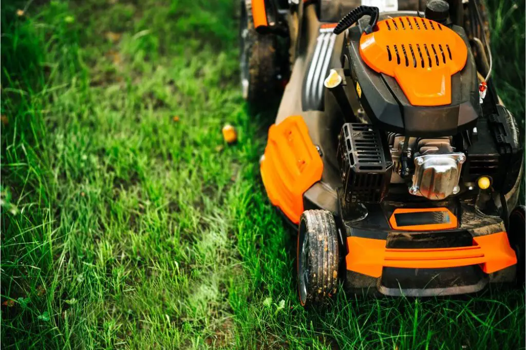 close up view of lawn mower